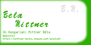 bela mittner business card